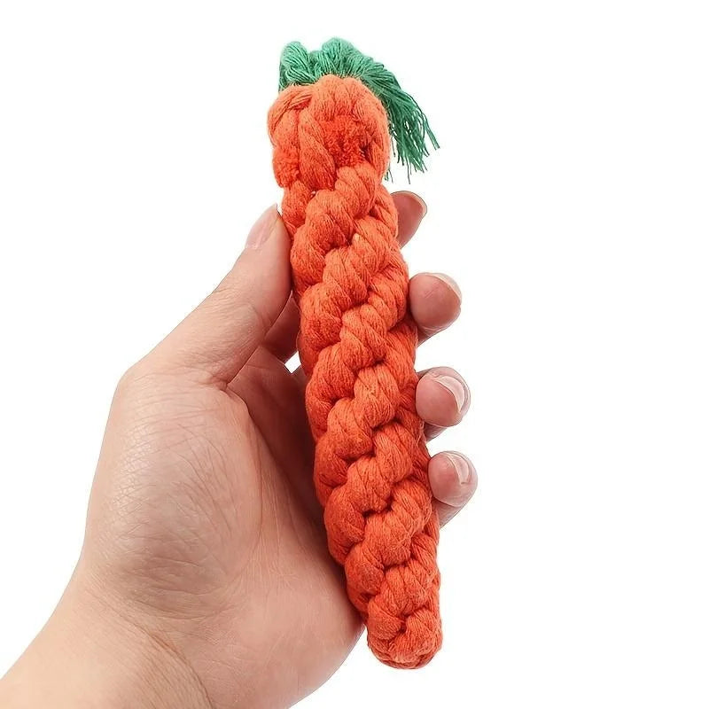 Handmade Cotton Rope Carrot Toy