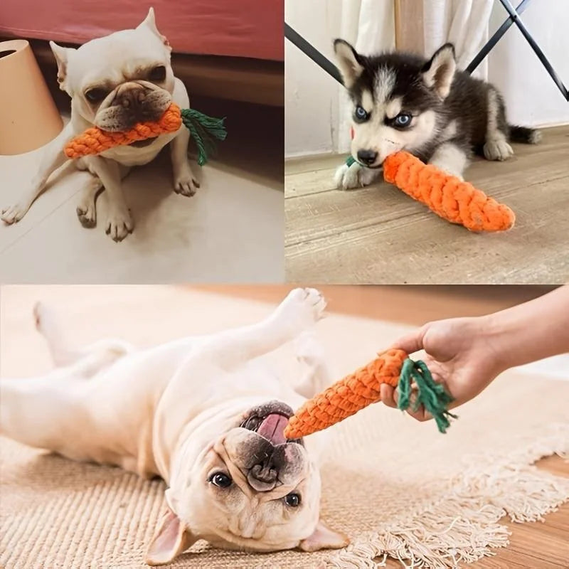 Handmade Cotton Rope Carrot Toy