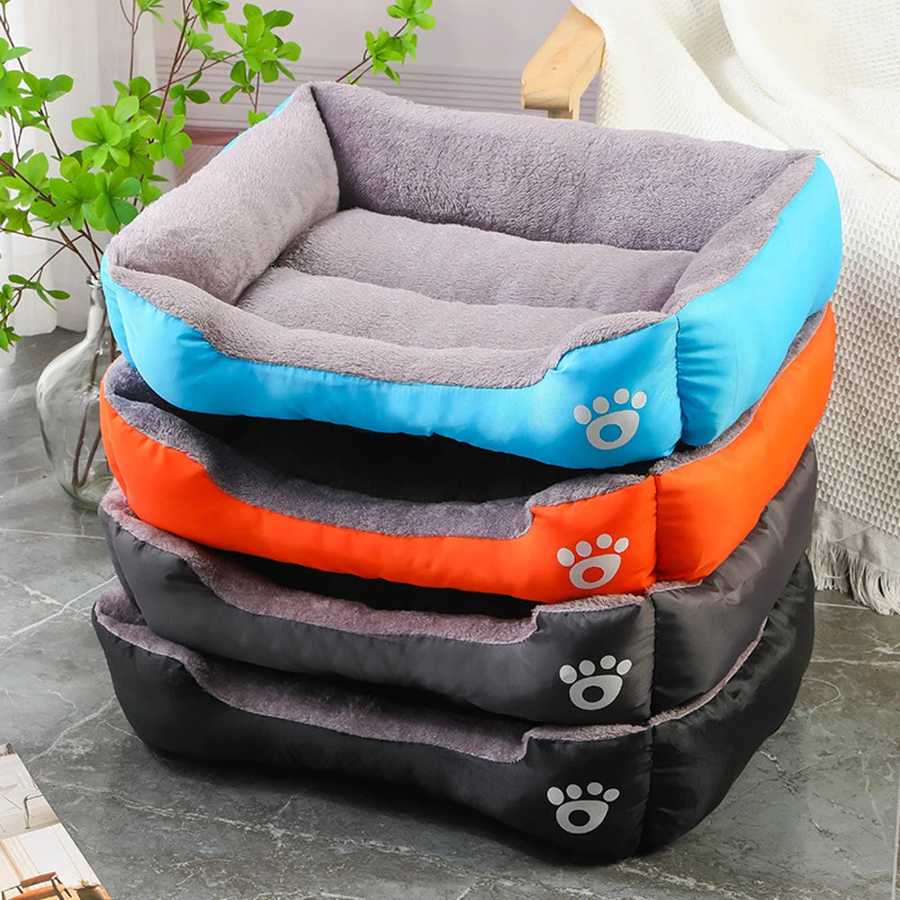Soft Square Dog Sofa Bed — Warm & Washable