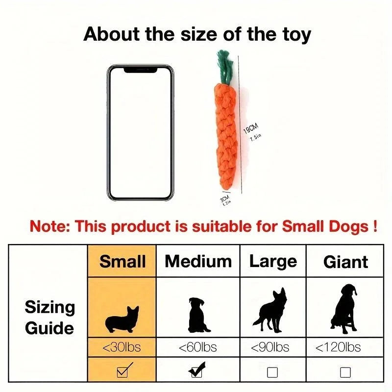 Handmade Cotton Rope Carrot Toy