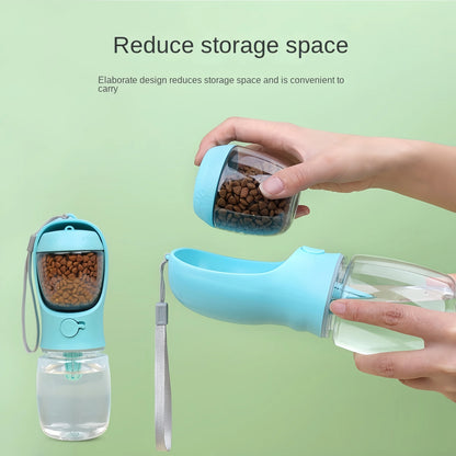 Portable Dog Water Bottle with Food Container