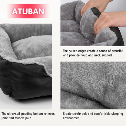 Soft Square Dog Sofa Bed — Warm & Washable