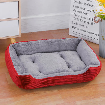 Soft Square Dog Sofa Bed — Warm & Washable