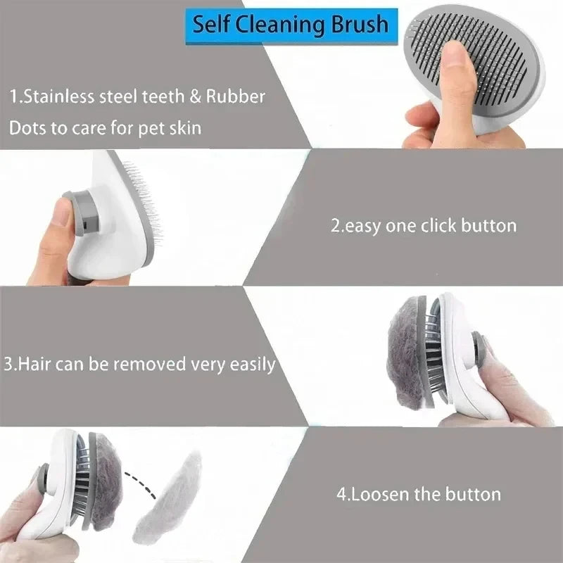 Self-Cleaning Grooming Brush