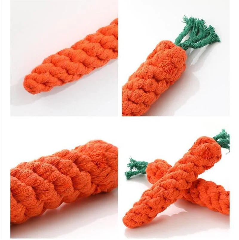 Handmade Cotton Rope Carrot Toy
