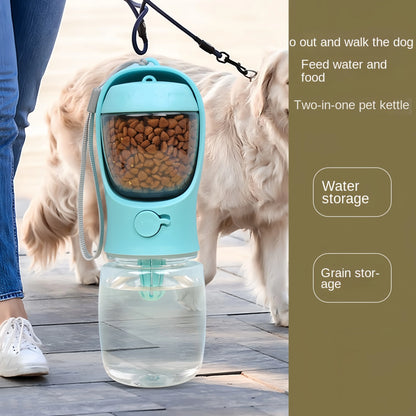 Portable Dog Water Bottle with Food Container