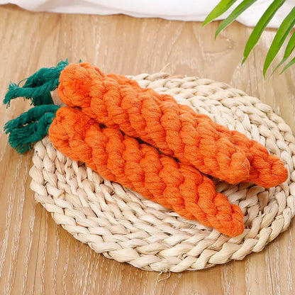 Handmade Cotton Rope Carrot Toy